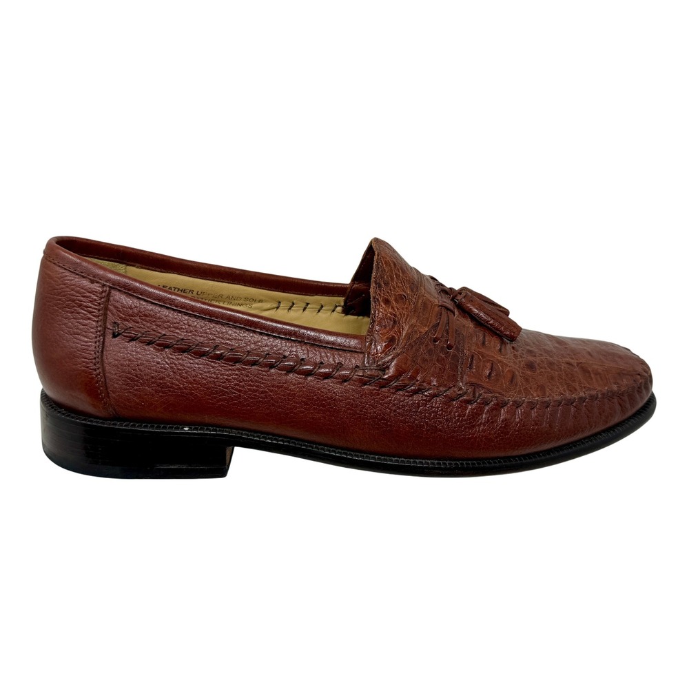 Brass Boot Men's Tassel Loafers Full Leather Made in Brazil / Spain Size 11 M - Picture 3 of 16